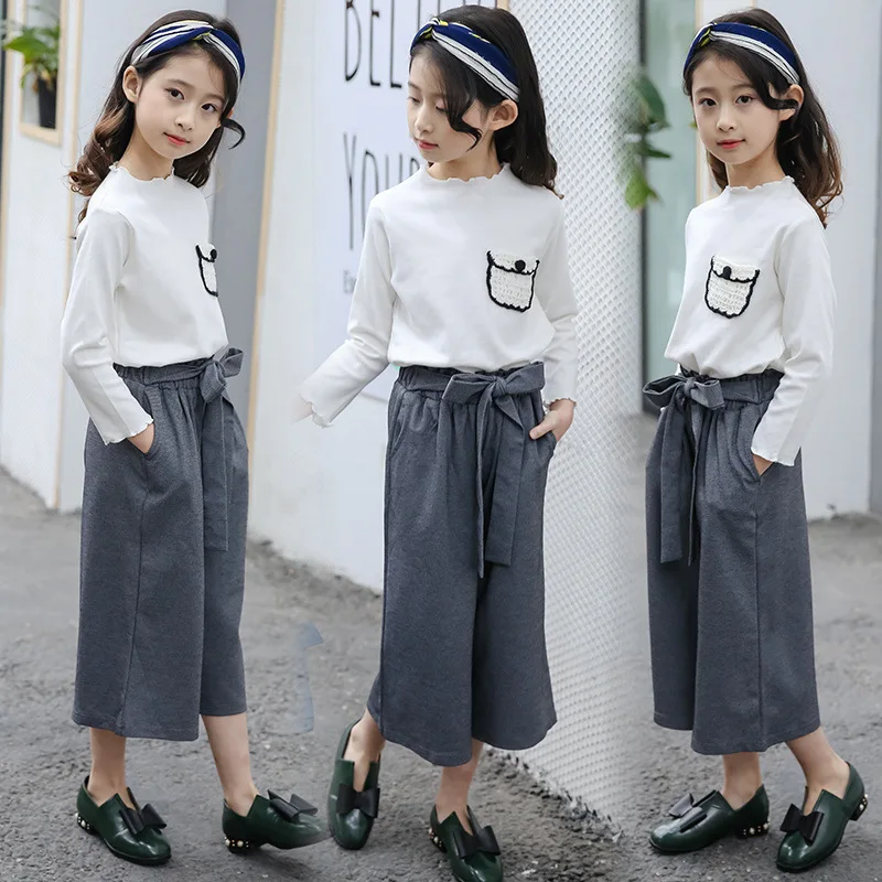 Для маленьких девочек одежда 2018 Дети Повседневное осенняя комплект хлопковая