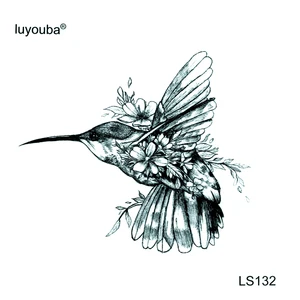 Kingfisher временная татуировка, водонепроницаемая, для мужчин, красота, птицы, поддельные татуировки, временная наклейка, Детская татуировка