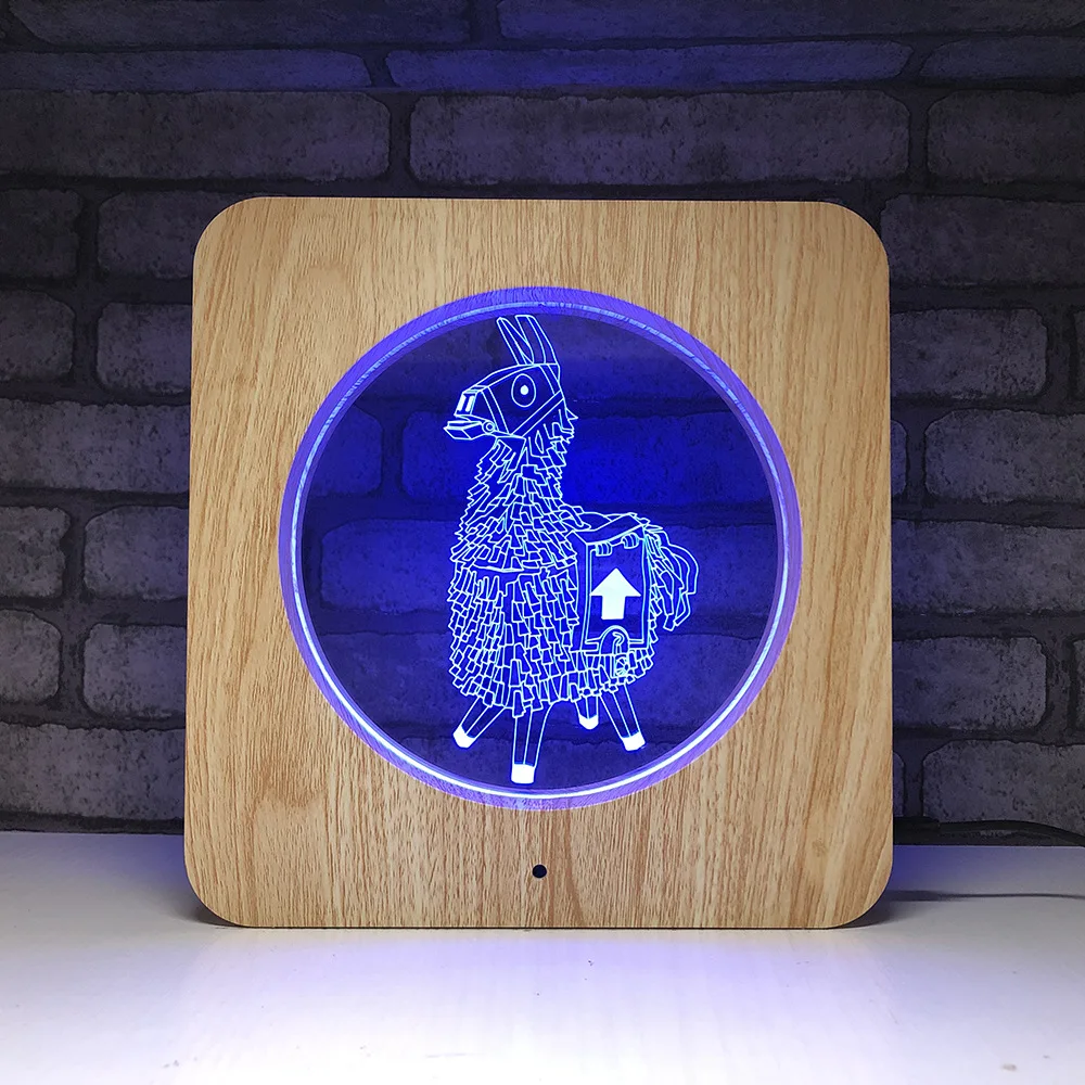 Серия игр Альпака ламы 3D светодиодный светильник USB настольная лампа ABS линия зерна лампа для декора комнаты на День святого Валентина Декор подарок