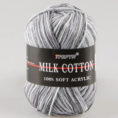 07 gray camou TPRPYN 10 шт = 500 г красочное 3-слойное сегментное окрашенное молочное хлопчатобумажное одеяло для куклы ручной работы пряжа для вязания крючком BR23123 - Цвет: 07 gray camou