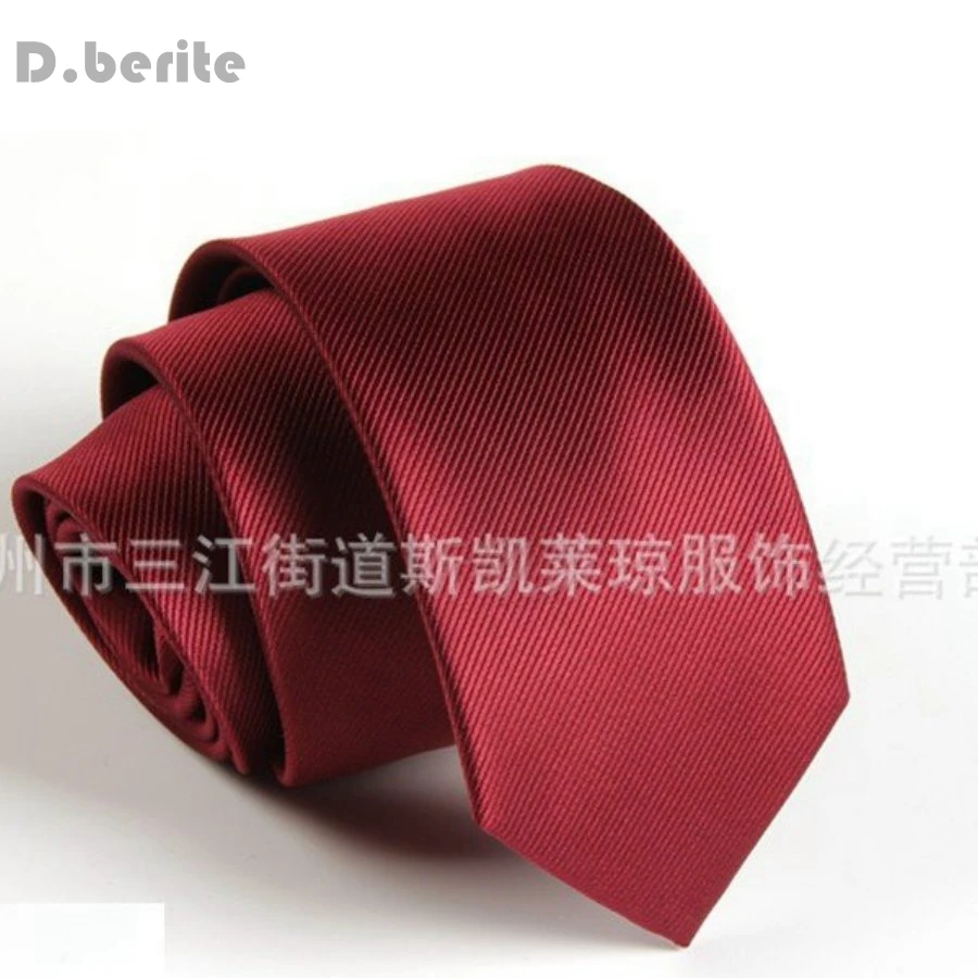 

Men's Burgundy Solid Slim Skinny Neck Tie Groom Wedding Party Business Necktie SK603