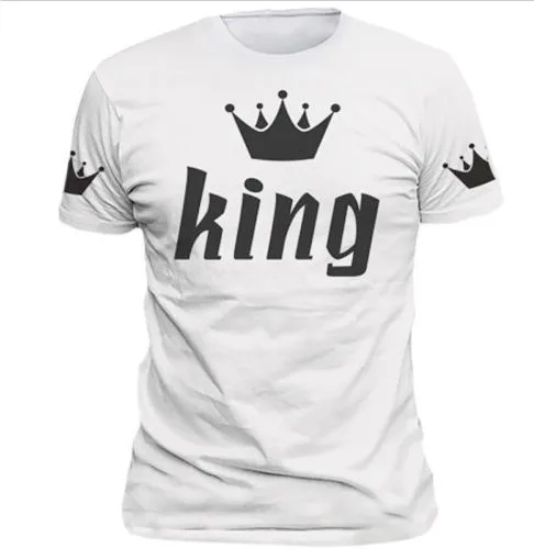 Футболка king queen женская рубашка плюс размер одежда для пары готика Харадзюку Топы
