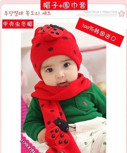 Бесплатная доставка 2 шт./компл. новинка 2013 детская осенне зимняя шапка + шарф