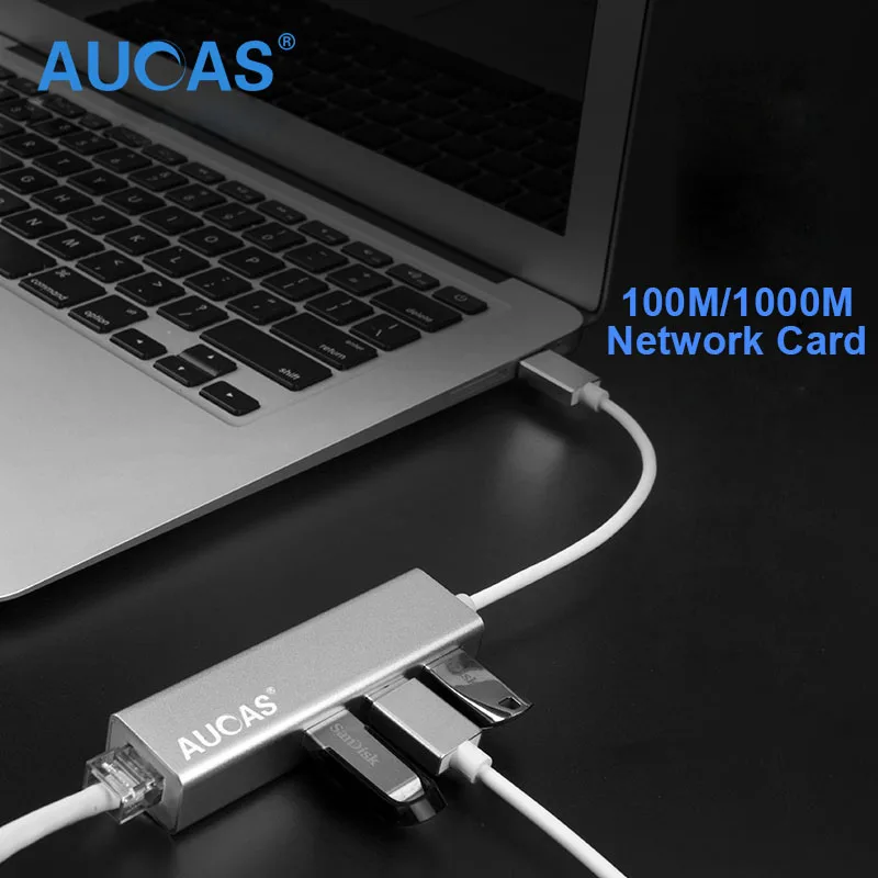 AUCAS Ethernet Adapter Network Card USB 3.0 2.0 to RJ45 Lan for Windows Micro Switch | Компьютеры и офис