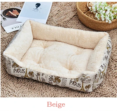 Beige Одежда высшего качества большой собаки породы кровать диван Коврики дом 6 Размеры теплый мягкий флис Кошка Pet Bed дом для малых и средних большой Pet Товары для собак Товары для кошек - Цвет: Beige