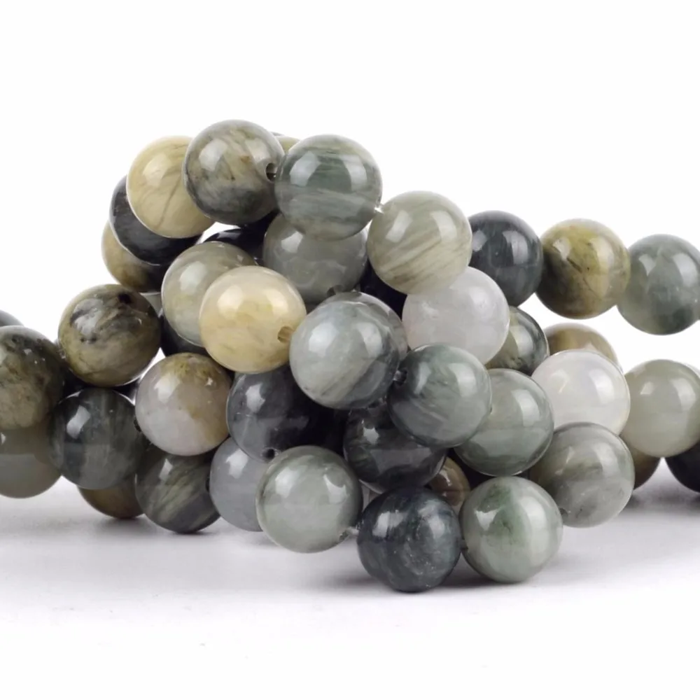 Wholesale 4 6 8 10mm Natural Mineral Green Grass Agates Stone Round Beads for Jewelry Making 15&quot Ball Accessories | Украшения и