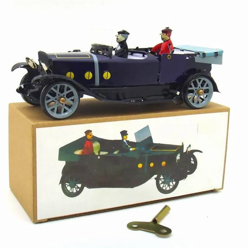 Винтажный Ретро автомобиль-трансформер оловянная Игрушка Классическая заводная