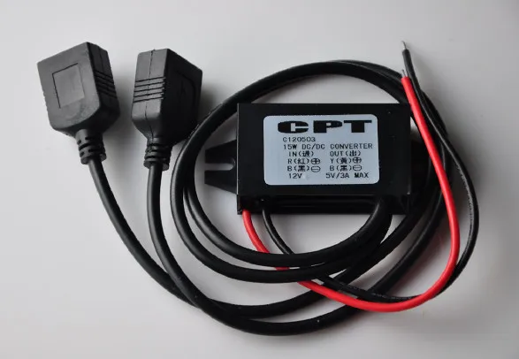 

DC DC Converter 12V Buck to 5V 3A Dual USB output Jack Car Power Regulator Voltage Step Down Module