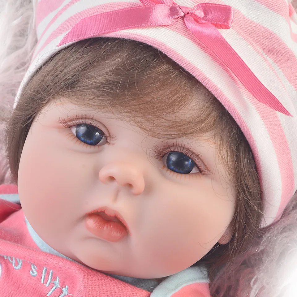 Детская кукла высокого качества с плюшевой игрушкой 55 см мягкая силиконовая