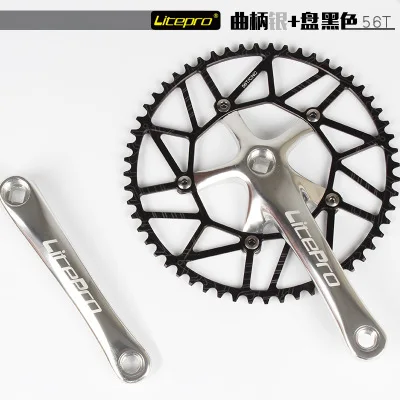 50 t/52 t/54 t/56 t/58 t Litepro CNC легкая узкая широкая цепь 130BCD - Цвет: 56T black silver