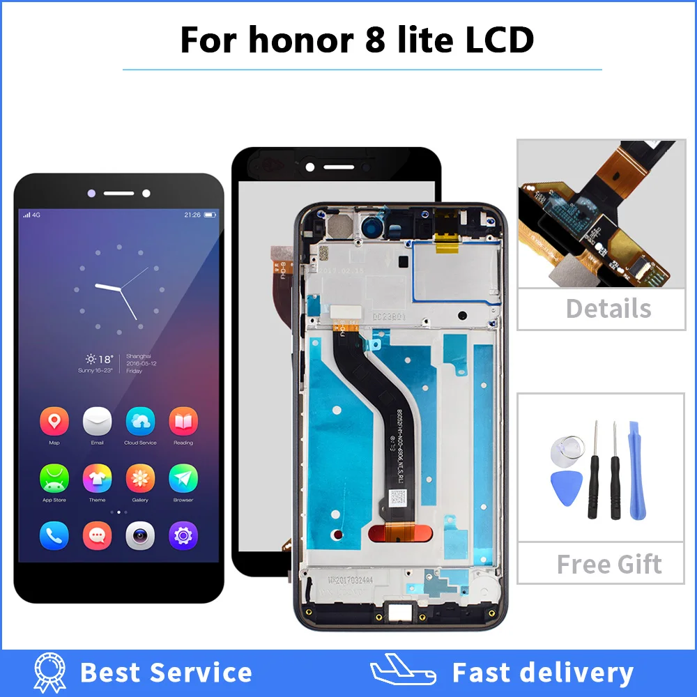 ЖК-дисплей для HUAWEI Honor 8 Lite сенсорный экран Diaplay дигитайзер в сборе с рамкой