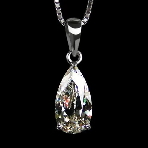Капли воды форма 2.5CT алмаз Обручальная Подвеска Ожерелье юбилей подарок для сладкого сердца подвеска на свитер