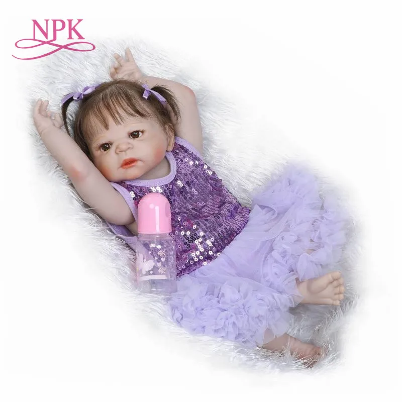 NPK 23 ''полный силиконовый винил Reborn Baby Girl реалистичный живой новорожденный