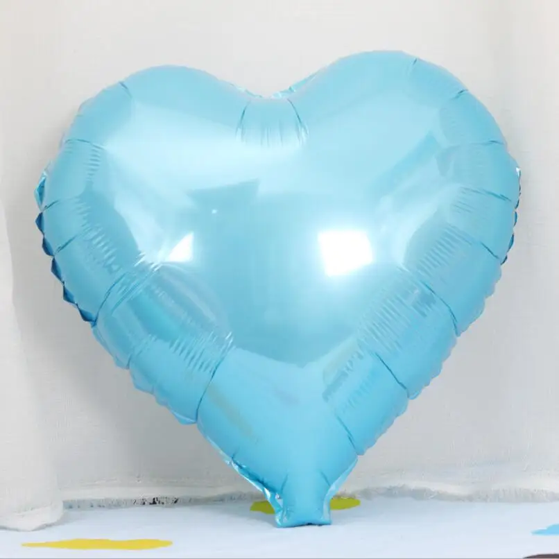 Light blue 10 шт./лот, 18 дюймов, шары на день рождения, розовое золото, красное сердце, гелиевые фольгированные шары для детского душа, День Святого Валентина, декор для свадебной вечеринки - Цвет: Light blue