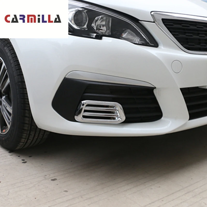 Front Bumper Grille Trim for Peugeot 308 2016-2019 Fog Light Lamp Frame Cover Sticker Strip Decoration Sequin Auto Patrs | Автомобили и