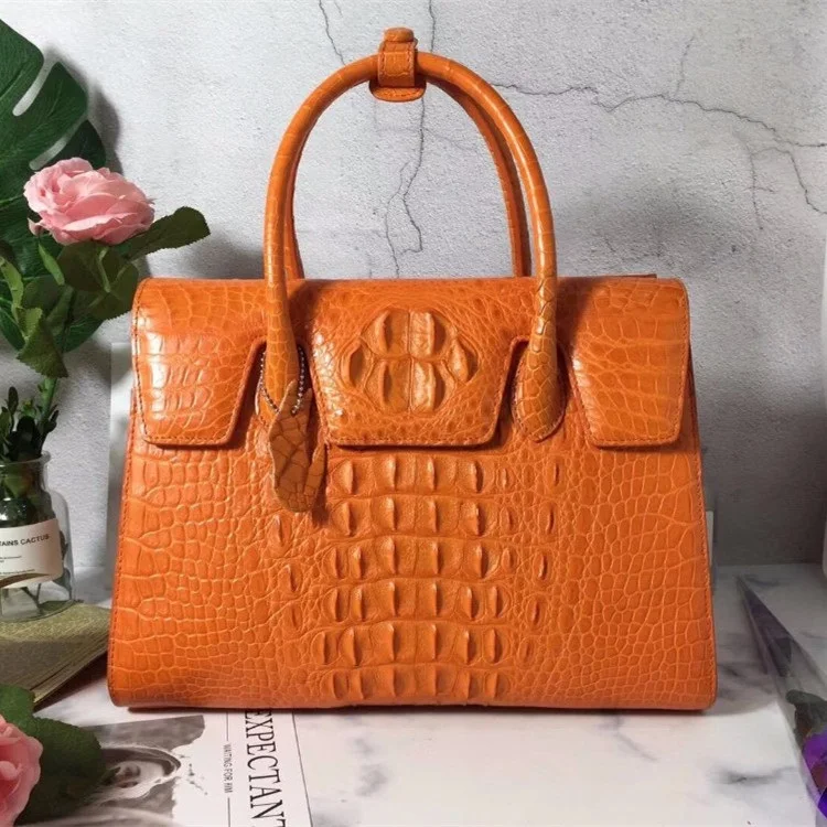 Сумка из натуральной кожи аллигатора женская большой Топ-ручка сумочка