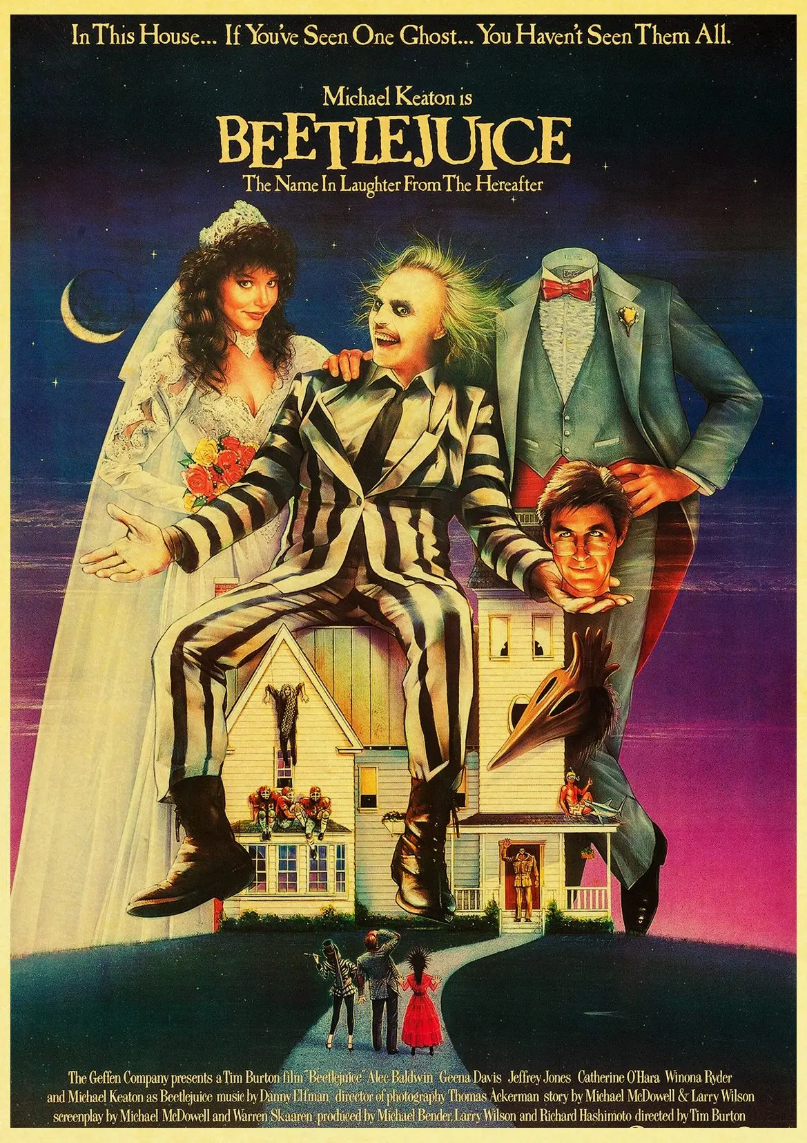 Фильма ужасов Beetlejuice ретро постер Стикеры из крафтовой бумаги домашний декор для