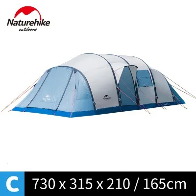 blue 8-10man NatureHike/высококачественные Семейные вечерние палатки для 1, 2, 3, 4, 6, 7, 8 человек, водонепроницаемые палатки для кемпинга, надувные Семейные палатки - Цвет: blue 8-10man