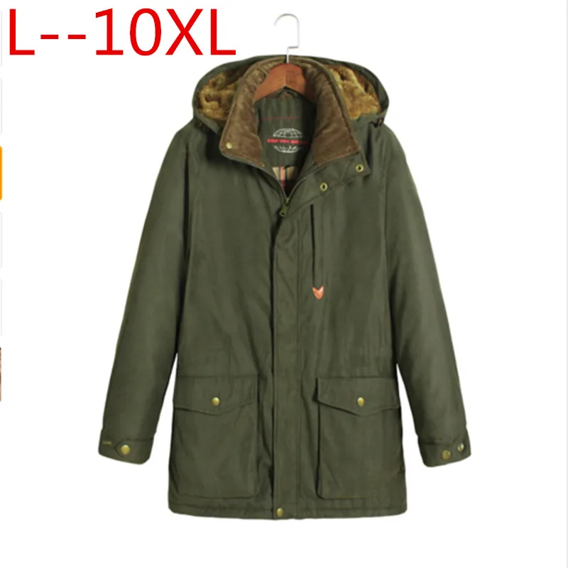 Зимняя мужская брендовая куртка размера плюс 10XL 9XL 8XL 6XL 5XL, мужские теплые куртки, мужские осенние флисовые хлопковые парки, большие уличные пальто