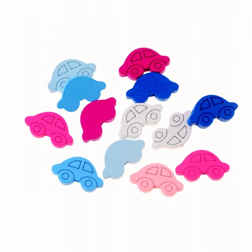 25 шт. Прекрасные деревянные бусины стили автомобиля разделитель для бисера деревянные игрушки с бусами для детей DIY Поделки детские игрушки и соски клип 27x15mm