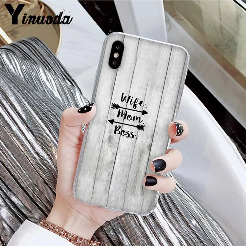Yinuoda, лучшая мама, босс, слова, окрашенные, аксессуары для телефонов, чехол для Apple iPhone 8 7 6 6S Plus X XS MAX 5 5S SE XR, мобильные чехлы
