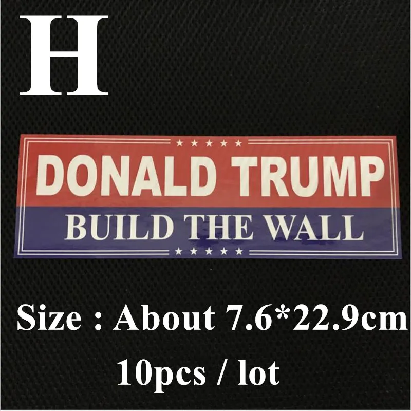 Style H -------10pcs 10 шт/партия Дональд Трамп DIY наклейки для автомобиля из пвх держать Америку отлично для President бампер для автомобильного стайлинга тела наружное украшение - Цвет: Style H -------10pcs