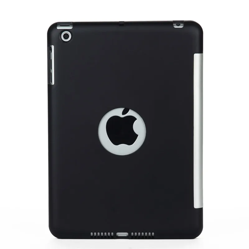 Для iPad Mini 1/2/3 чехол с 7 цветами с Подсветкой Bluetooth клавиатура для iPad Mini 1 Mini 2 Mini 3 откидная подставка планшет клавиатура чехол - Цвет: Black