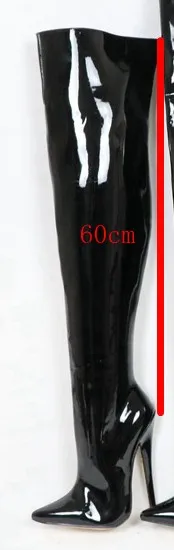 60cm Sorbern/пикантные Фетиш-сапоги; женские высокие ботинки для трансвеститов; высокие сапоги унисекс на заказ; 18 см; 12 см; туфли на высоком каблуке-шпильке - Цвет: 60cm