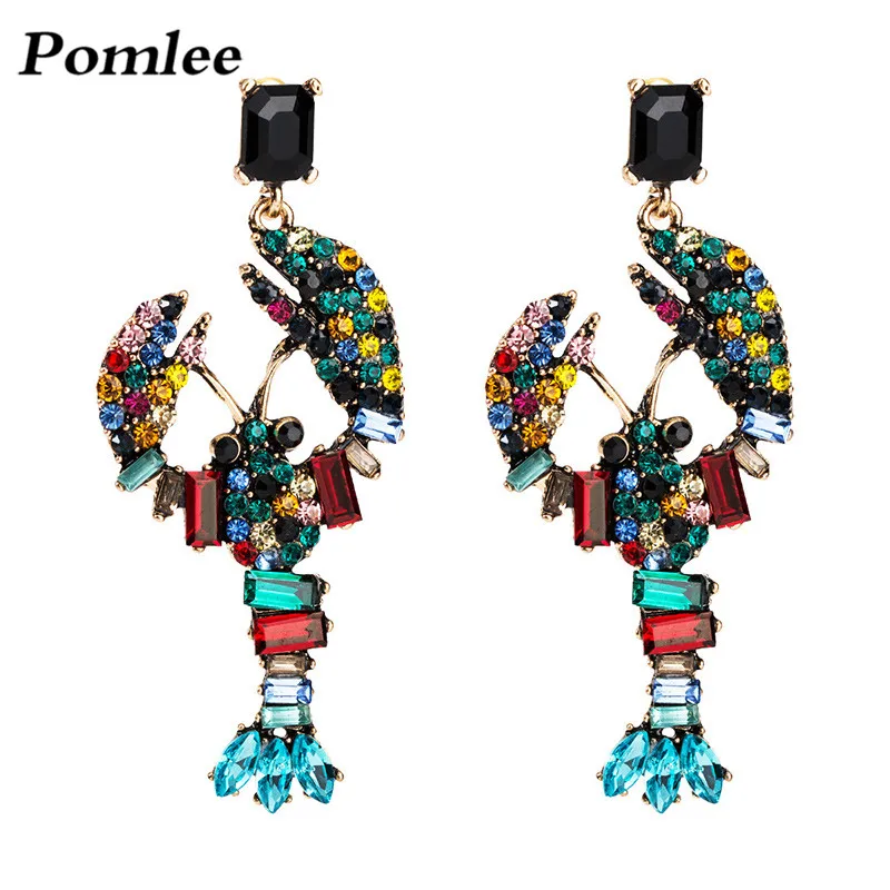 Pomlee Lobster Shape Acrylic Glass Drop Earrings Jewelry for Women Bohemian Party Korean Wedding Gift Wholesale | Украшения и