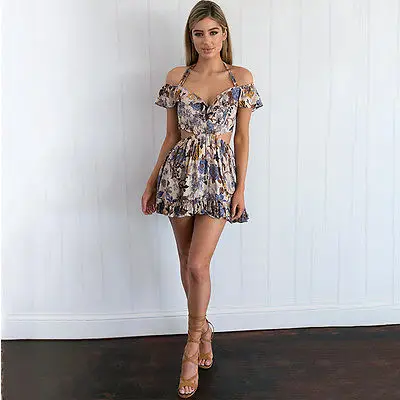 Женское облегающее платье с открытыми плечами ABC богемное мини-платье высокой