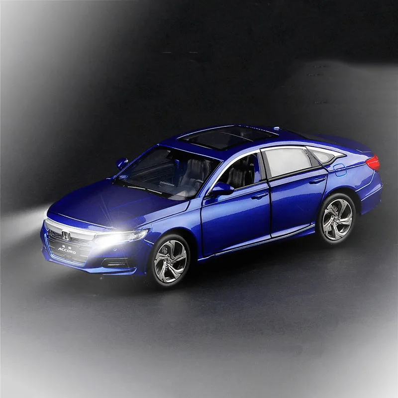 Синий 1/32 Honda Accord 10-го поколения Модель игрушечных автомобилей светильник звук оттягивать литье под давлением металлические Литые Автомобильные игрушки - Цвет: Синий