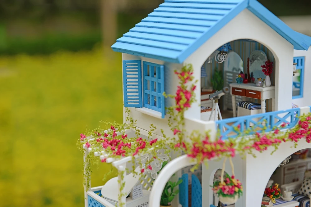 3D Кукольный дом ручной работы Деревянный Diy Miniatura кукольные домики мебельный Набор Diy пазл сборные кукольные игрушки светодиодный светильник подарок на день рождения