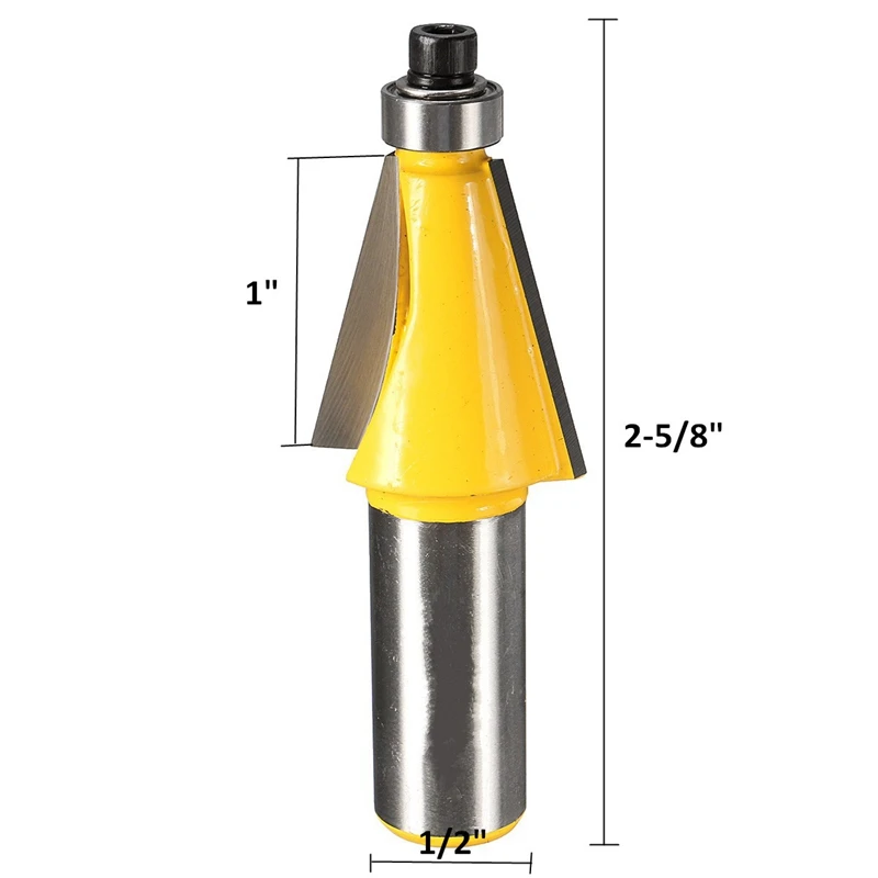 15 Degree Chamfer &amp Bevel Edging Router Bit - 1/2 Inch Shank 2-5/8 (67mm) Wood Cutter For Woodworking | Инструменты