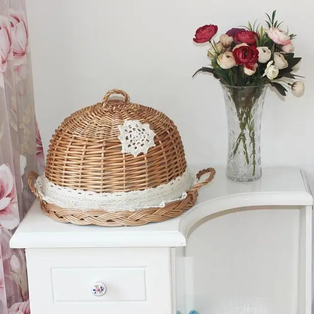 Пицца блюда плетеной пластин ивы ремесел кухня коробка для хранения овощная