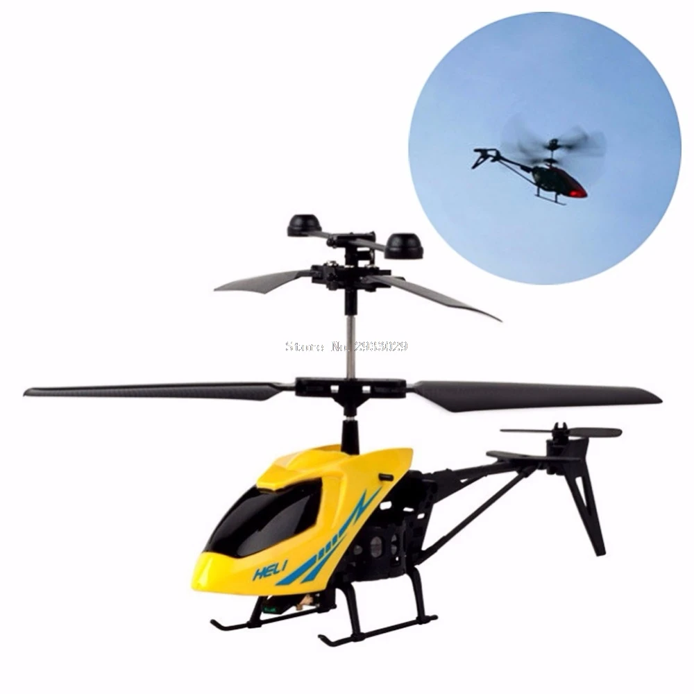 Yellow 2CH Mini RC Helicopter Remote Control Radio Aircraft Electric Micro 2 Channel -B116 | Игрушки и хобби