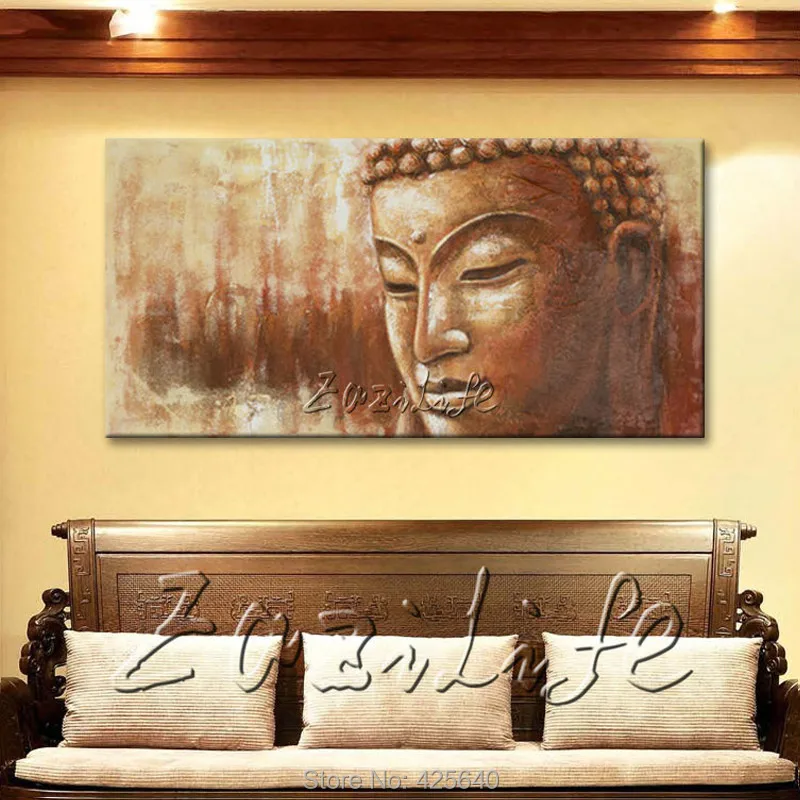 Buda Будда живопись Дзен холст стены Искусство Современная Абстрактная ручная