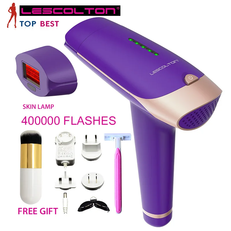 Лучший Lescolton T009 постоянный лазерный эпилятор IPL эпилятор ipl эпилятор для депиляции всего тела ipl лазерный эпилятор - Цвет: Two head purple