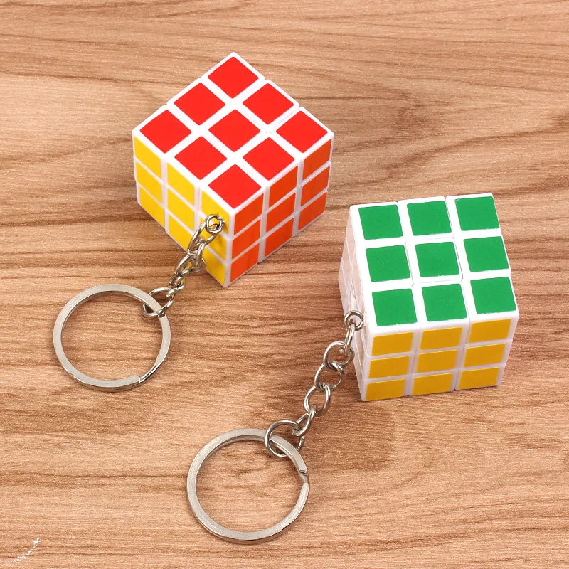 Ребенок 3x3x3 см скорость магические кубики Головоломка Куб наклейка для взрослых Развивающие игрушки для детей с брелок