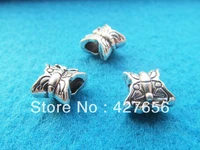 antique silver tone heavy butterfly slider spacer beads pendant charmfindingfor bracelet necklacediy accessory