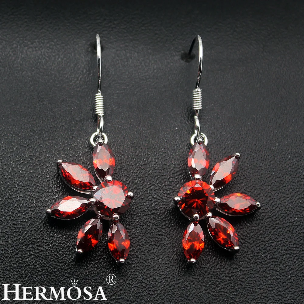 Серьги Hermosa из стерлингового серебра 925 пробы гранат кунцит морганит желтоцитрин