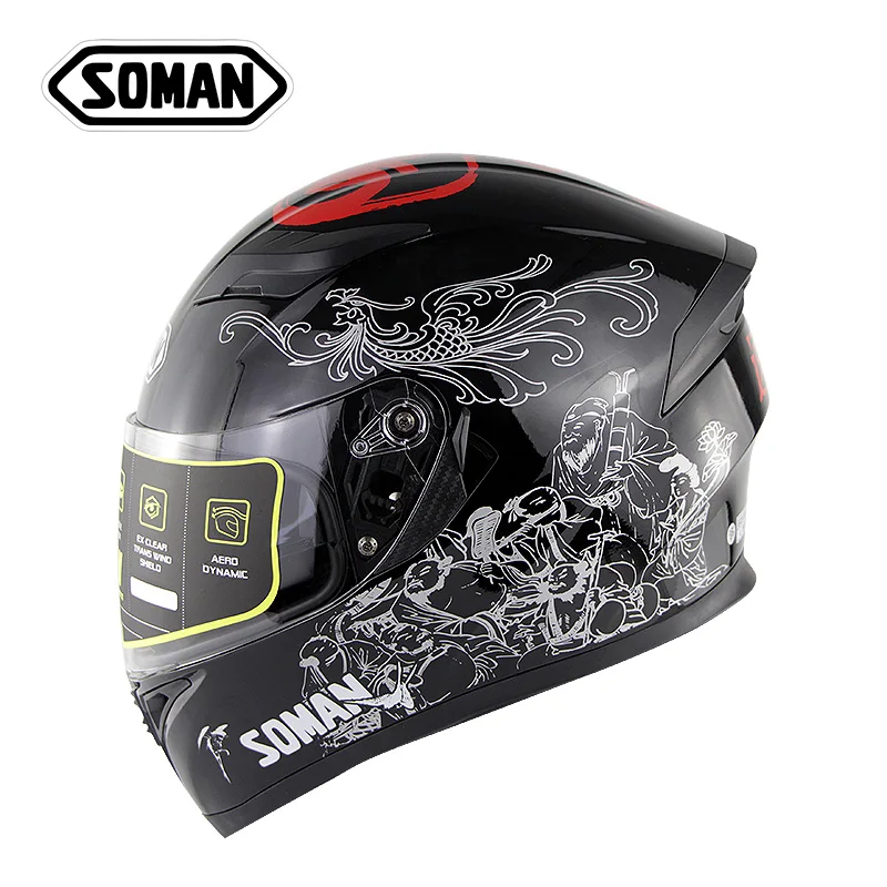 960 китайский неувядающий шлем SOMAN Double Visors с рисунком мотоциклетные велосипедные