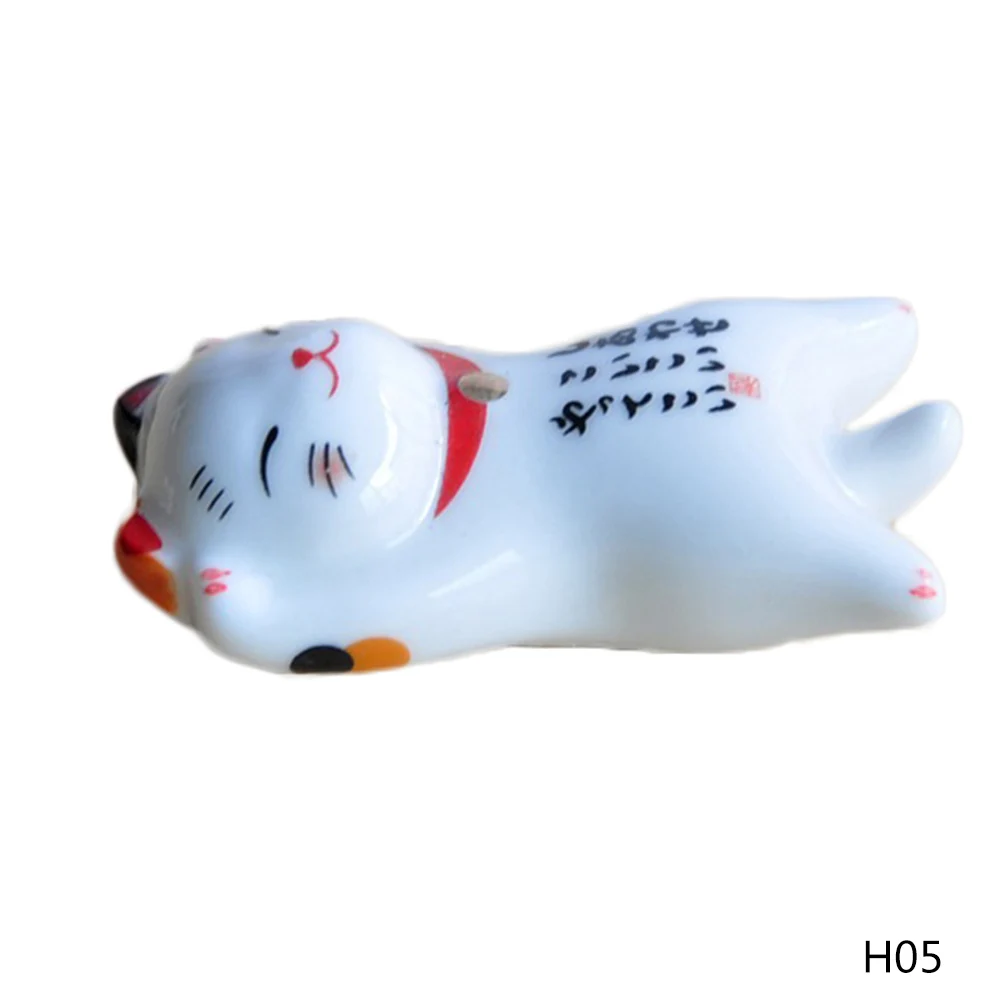 Новинка 1 шт. Lucky Cat керамические Мультяшные палочки для еды отдых Lucky Cat палочки держатель стойки японский Дом Кухня украшения для гостиницы - Цвет: H05