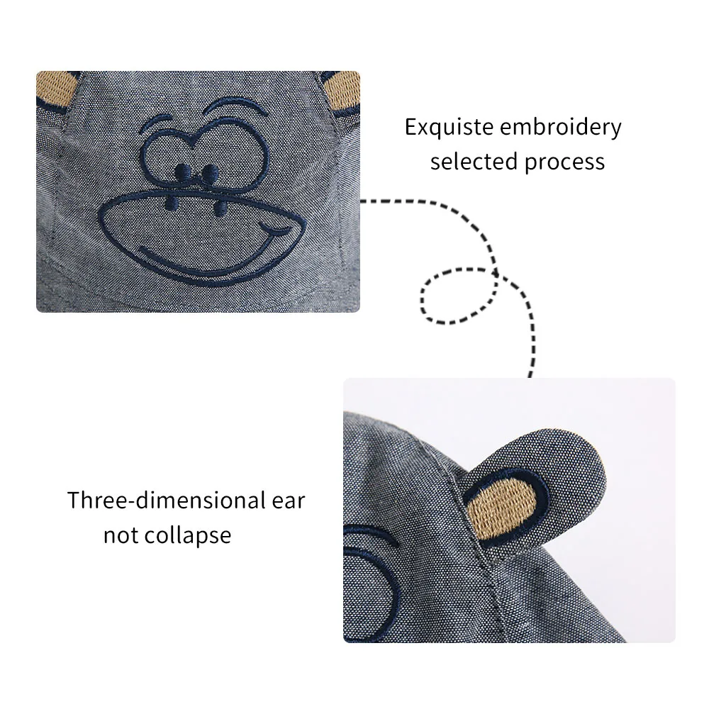 Шляпа для маленьких мальчиков с милой обезьянкой Летнее Детское ведро шляпа