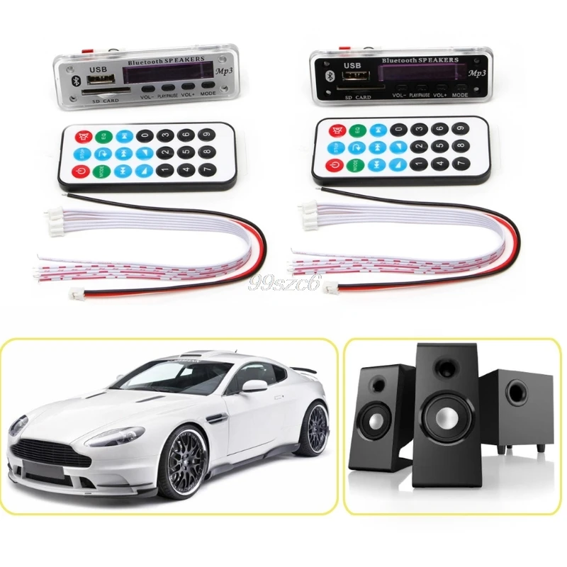 Автомобильный Bluetooth MP3 WMA декодер доска 12 в беспроводной аудио модуль USB TF радио