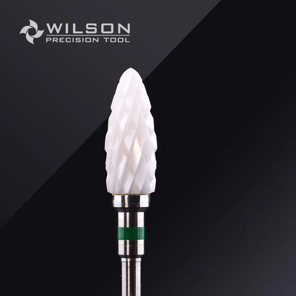 1pc Extra Coarse Форма пули-Средне-белая керамика-(6400501)-WILSON керамический сверло для ногтей& циркониевые керамические стоматологические боры - Цвет: 1pc Extra Coarse