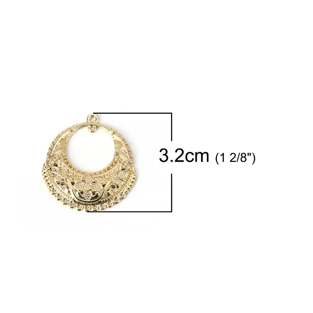 DoreenBeads модные соединители для люстры из сплава цинка круглые золотые цветы в