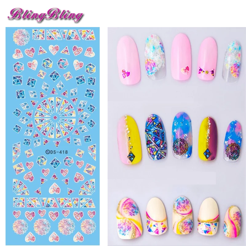 1 шт. 2018 наклейка с цветком для ногтей Радуга линии передачи воды наклейки DIY