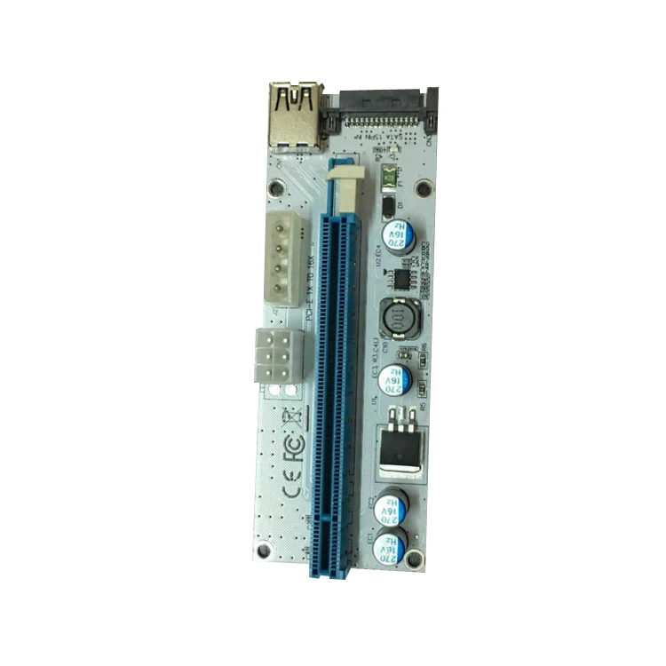 Новинка PCI-E Riser 008 Express 1X 4x 8x 16x расширитель PCI E USB 008S адаптер SATA 15pin для биткоина