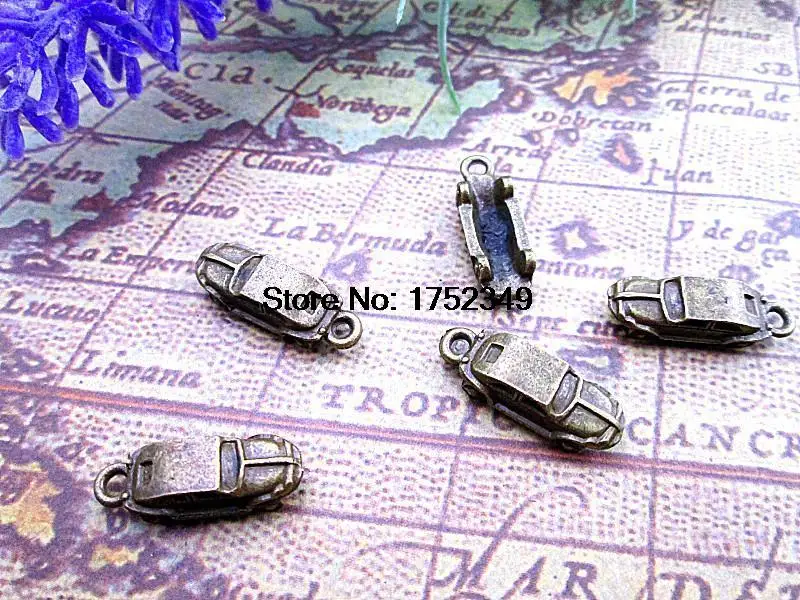 

15 шт.-подвески для автомобиля, античная бронза, 3D Подвески для классических автомобилей 22x7x6 мм