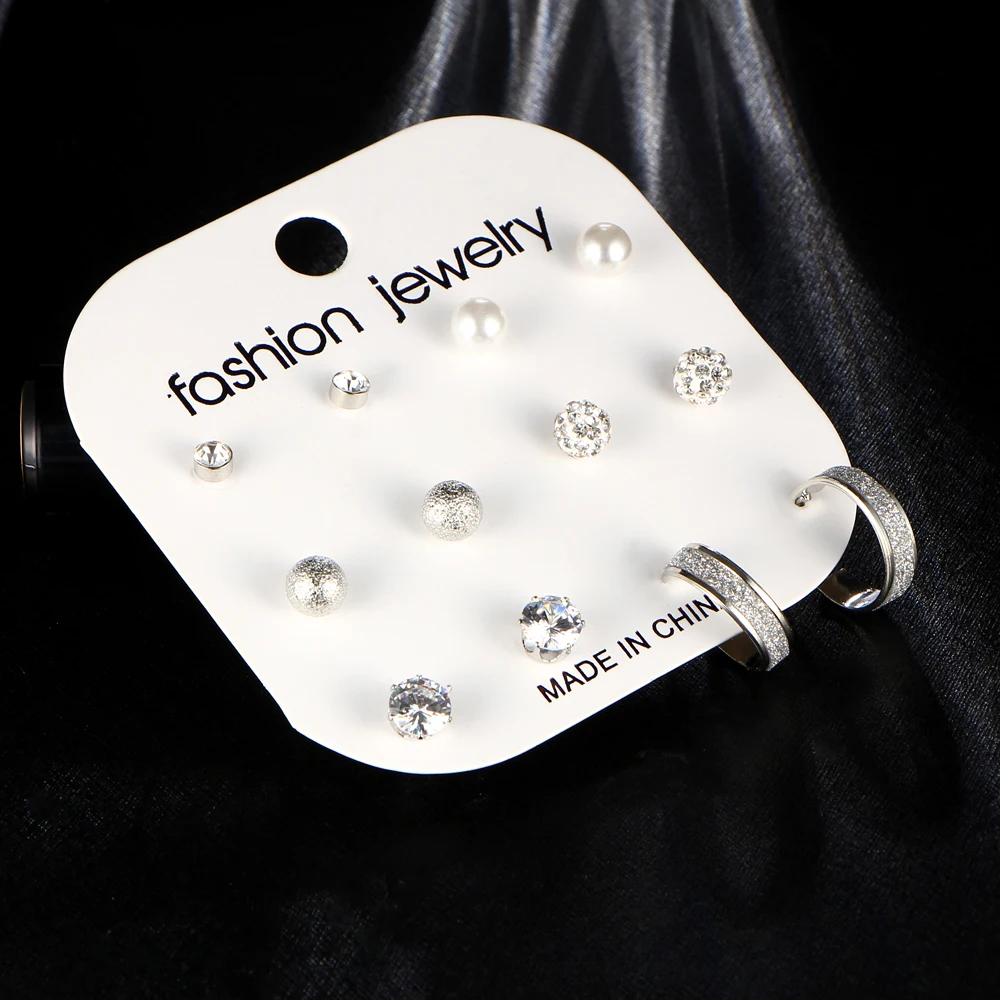 В том случае если мне 6 пара/лот модное серебряное кольцо Цвет серьги гвоздики